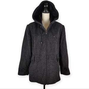 St John’s Bay Wool Cashmere Blend Zip Up Coat